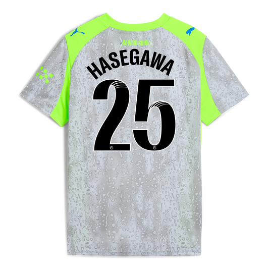 Kids' Manchester City Third Jersey 2025/26 With HASEGAWA 25 Printing