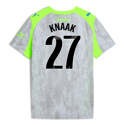 Kids' Manchester City Third Jersey 2025/26 With KNAAK 27 Printing