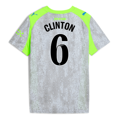 Kids' Manchester City Third Jersey 2025/26 With CLINTON 6 Printing
