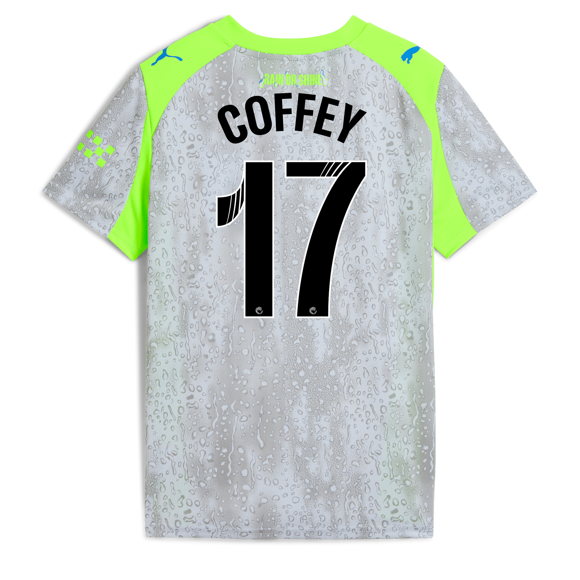 Kids' Manchester City Third Jersey 2025/26 With COFFEY 17 Printing