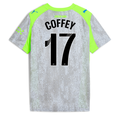 Kids' Manchester City Third Jersey 2025/26 With COFFEY 17 Printing