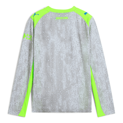 Kids' Manchester City Third Jersey 2025/26 Long Sleeve With FODEN 47 Printing - blue
