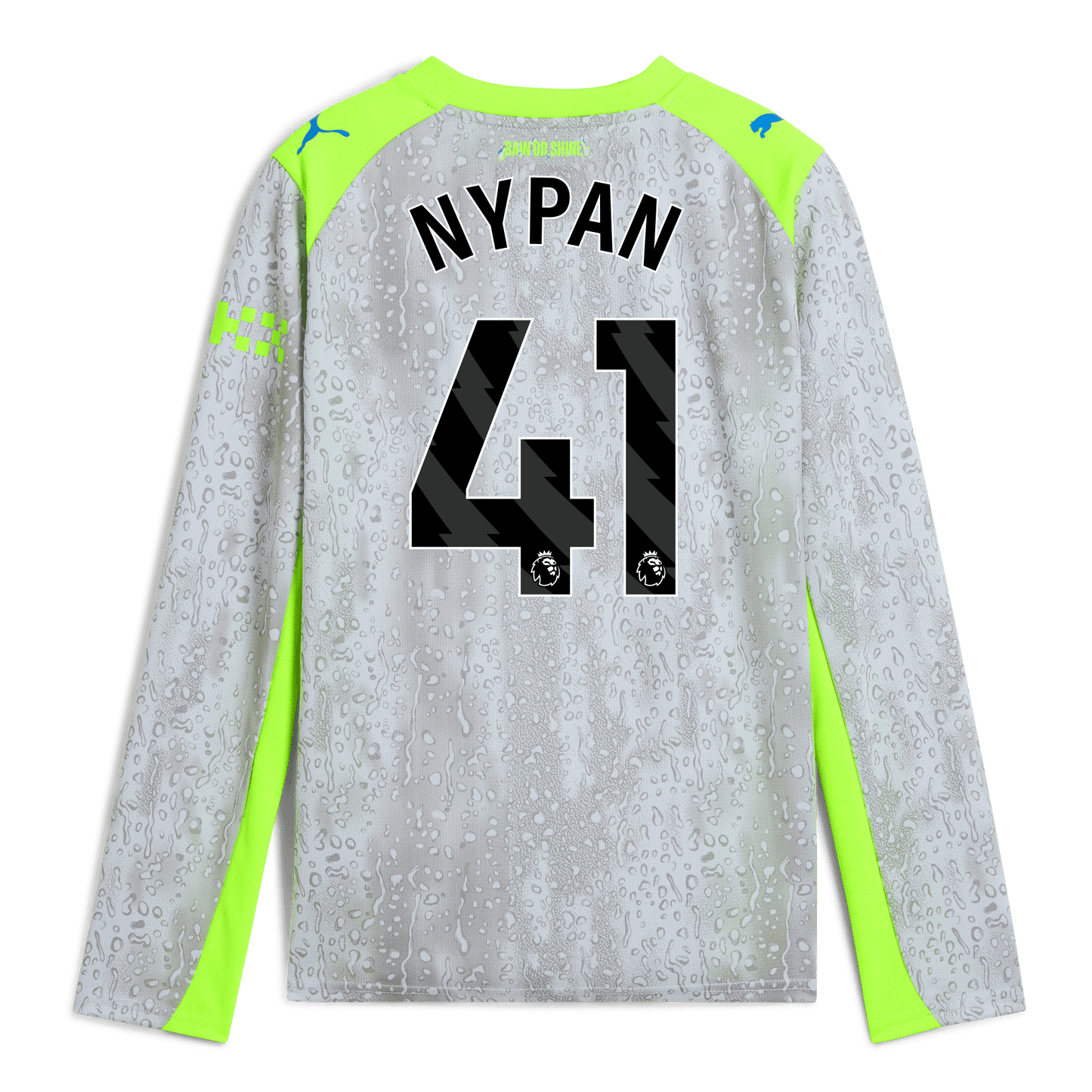 Kids' Manchester City Third Jersey 2025/26 Long Sleeve With NYPAN 41 Printing - blue