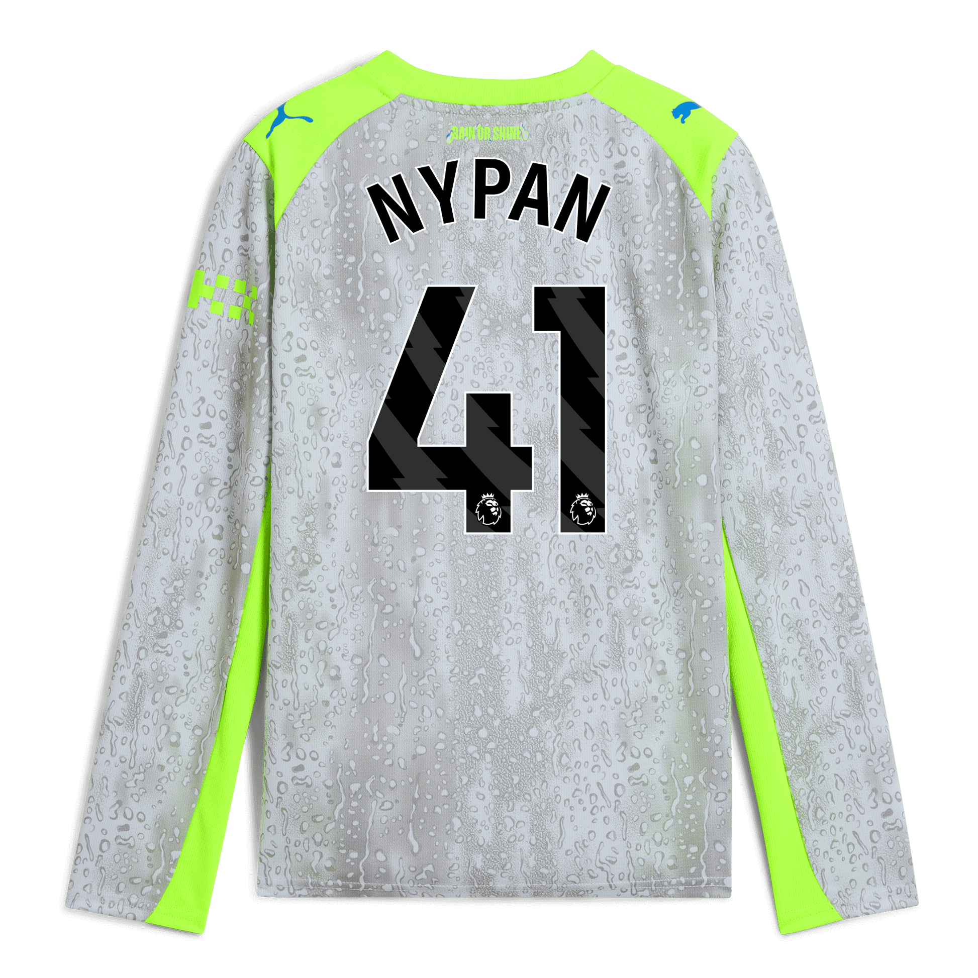 Kids' Manchester City Third Jersey 2025/26 Long Sleeve With NYPAN 41 Printing - blue