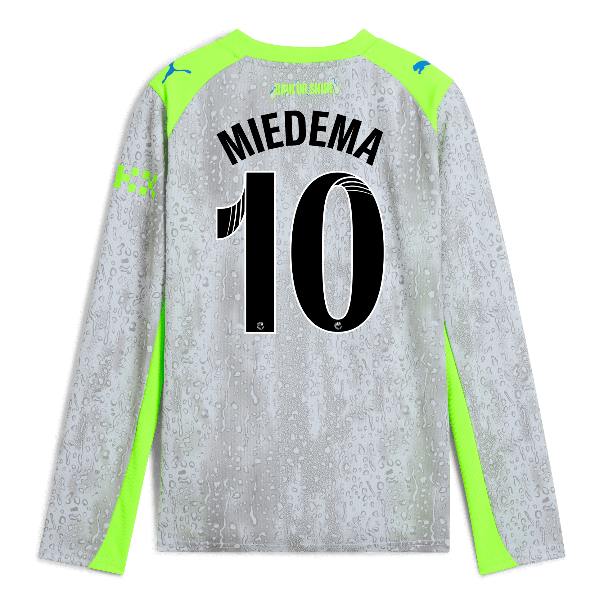 Kids' Manchester City Third Jersey 2025/26 Long Sleeve With MIEDEMA 10 Printing
