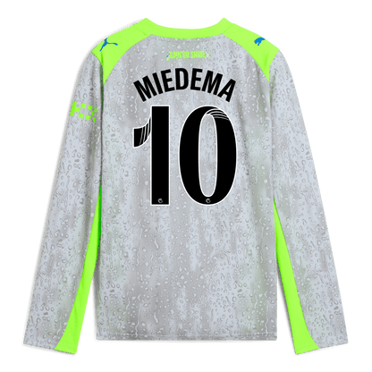 Kids' Manchester City Third Jersey 2025/26 Long Sleeve With MIEDEMA 10 Printing