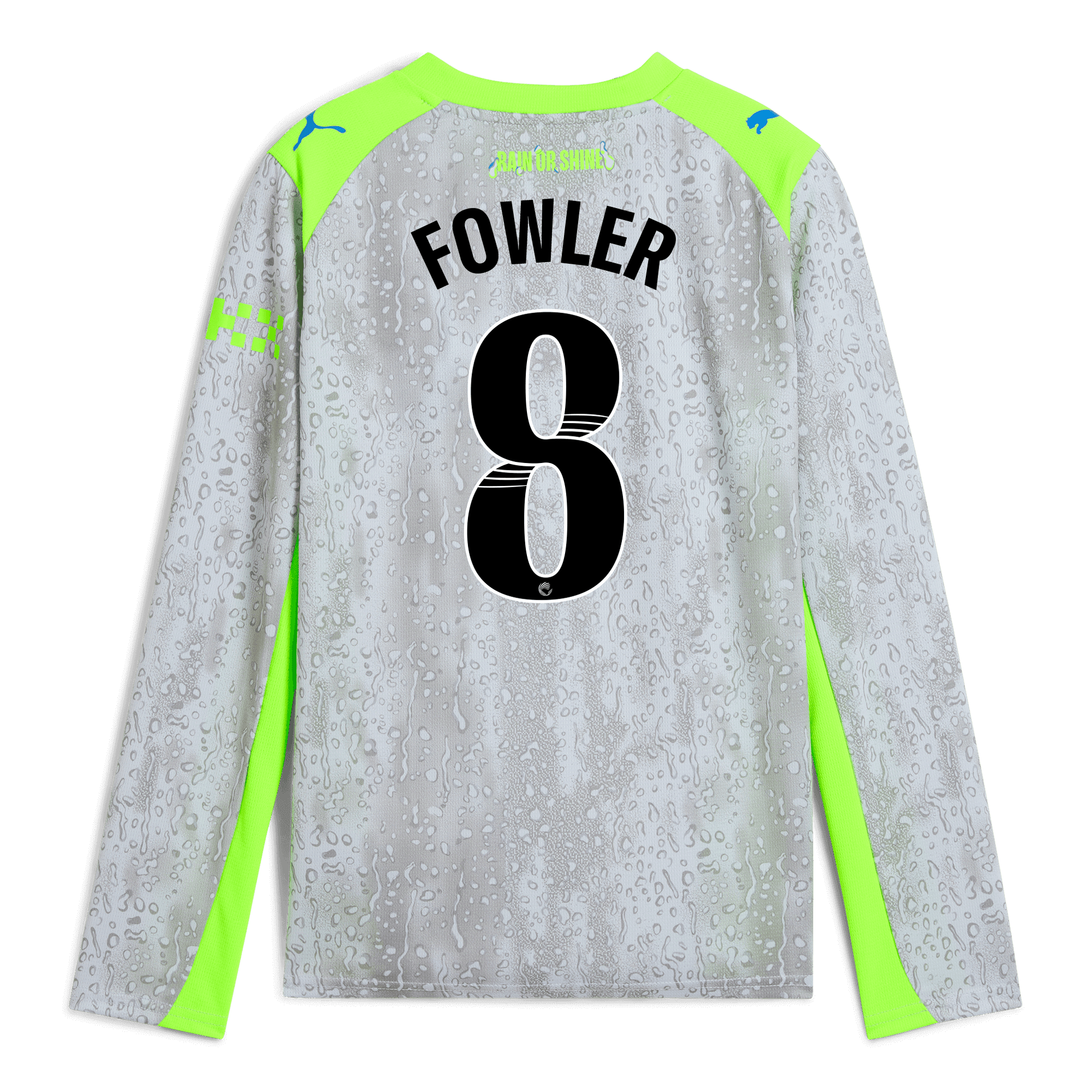 Kids' Manchester City Third Jersey 2025/26 Long Sleeve With FOWLER 8 Printing