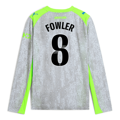 Kids' Manchester City Third Jersey 2025/26 Long Sleeve With FOWLER 8 Printing