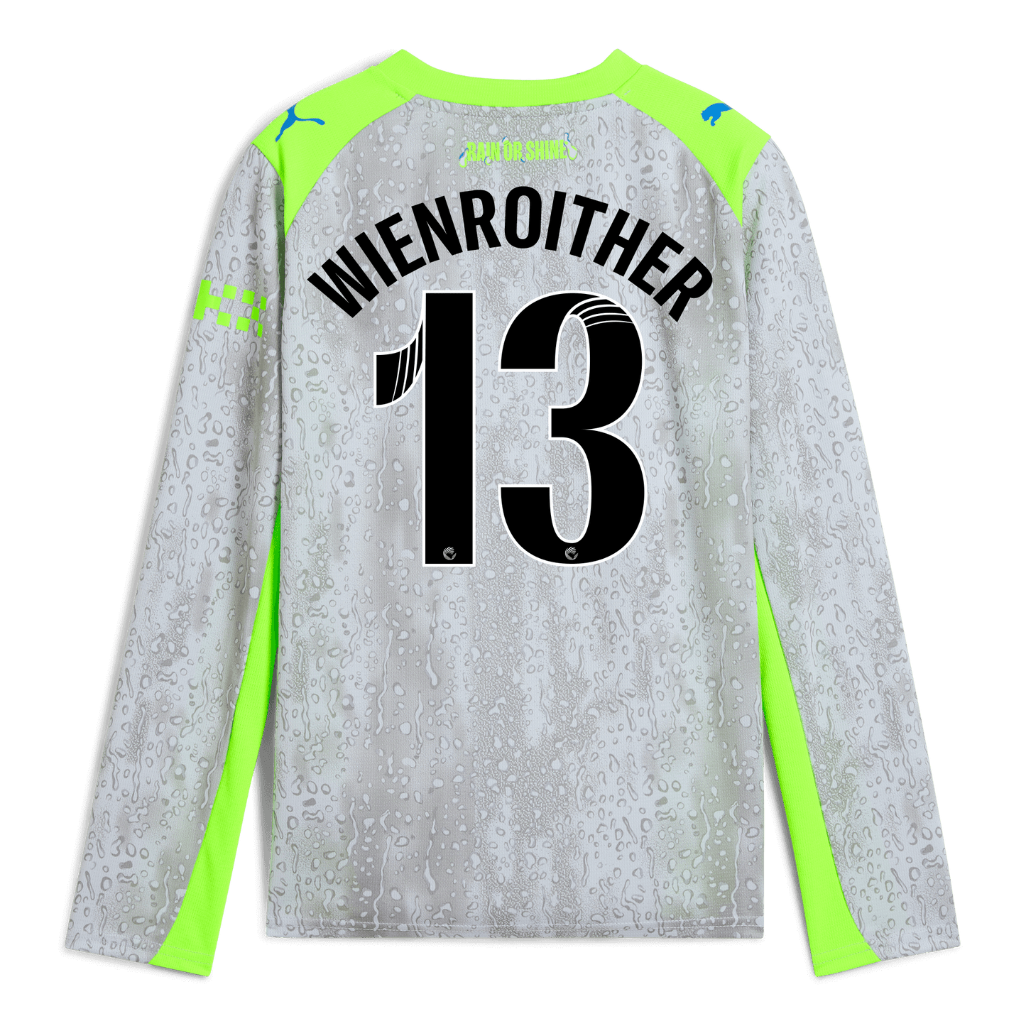 Kids' Manchester City Third Jersey 2025/26 Long Sleeve With WIENROITHER 13 Printing