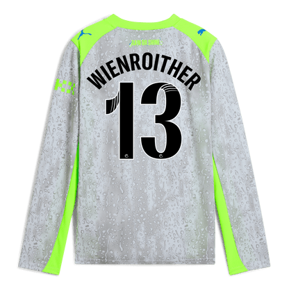 Kids' Manchester City Third Jersey 2025/26 Long Sleeve With WIENROITHER 13 Printing