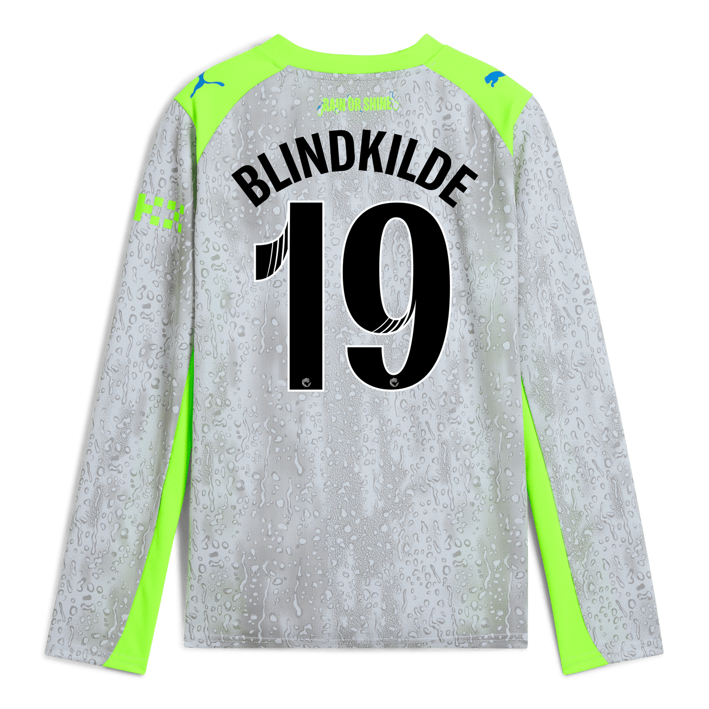 Kids' Manchester City Third Jersey 2025/26 Long Sleeve With BLINDKILDE 19 Printing