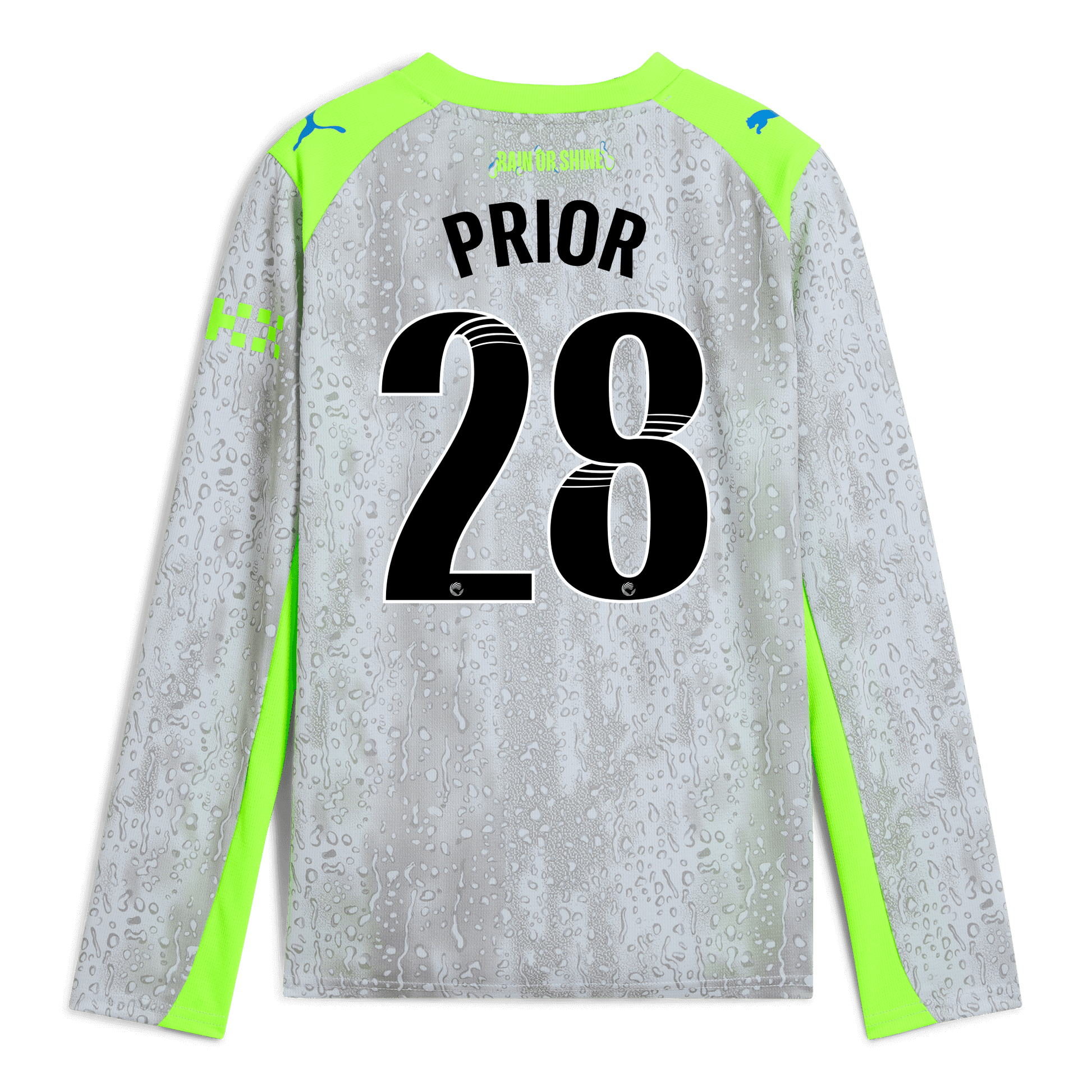 Kids' Manchester City Third Jersey 2025/26 Long Sleeve With PRIOR 28 Printing