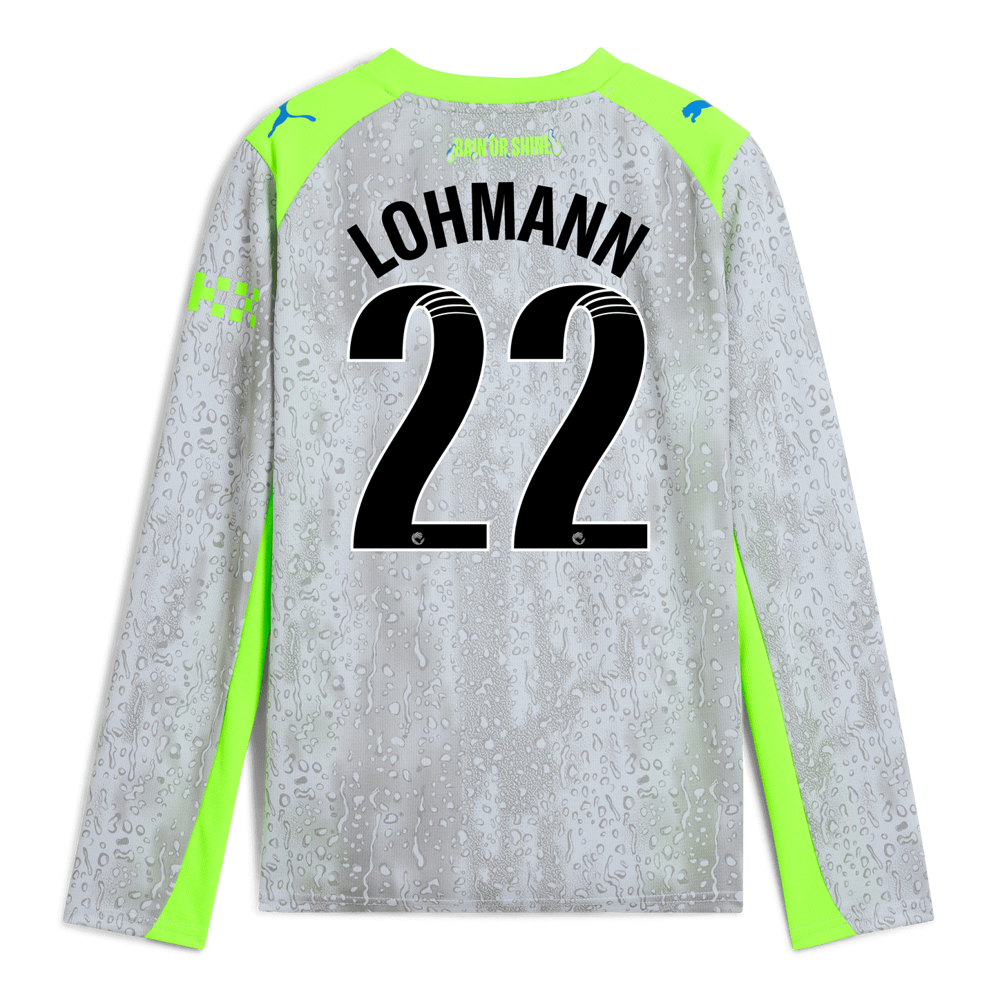 Kids' Manchester City Third Jersey 2025/26 Long Sleeve With LOHMANN 22 Printing