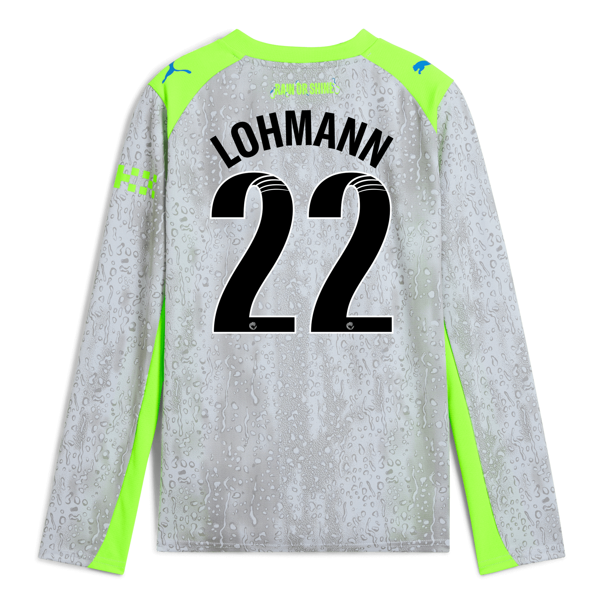 Kids' Manchester City Third Jersey 2025/26 Long Sleeve With LOHMANN 22 Printing