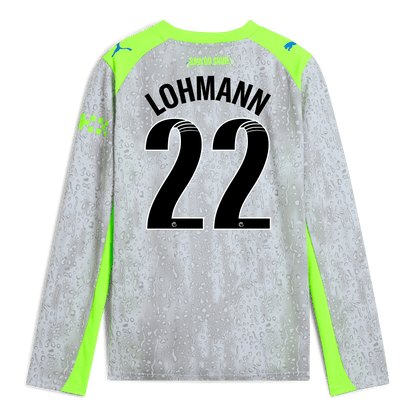 Kids' Manchester City Third Jersey 2025/26 Long Sleeve With LOHMANN 22 Printing