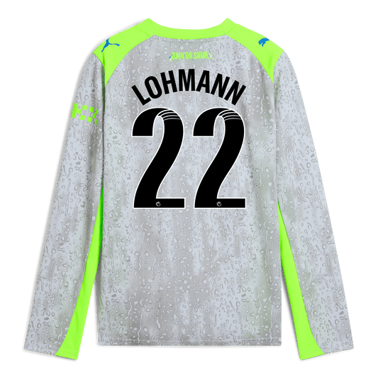 Kids' Manchester City Third Jersey 2025/26 Long Sleeve With LOHMANN 22 Printing