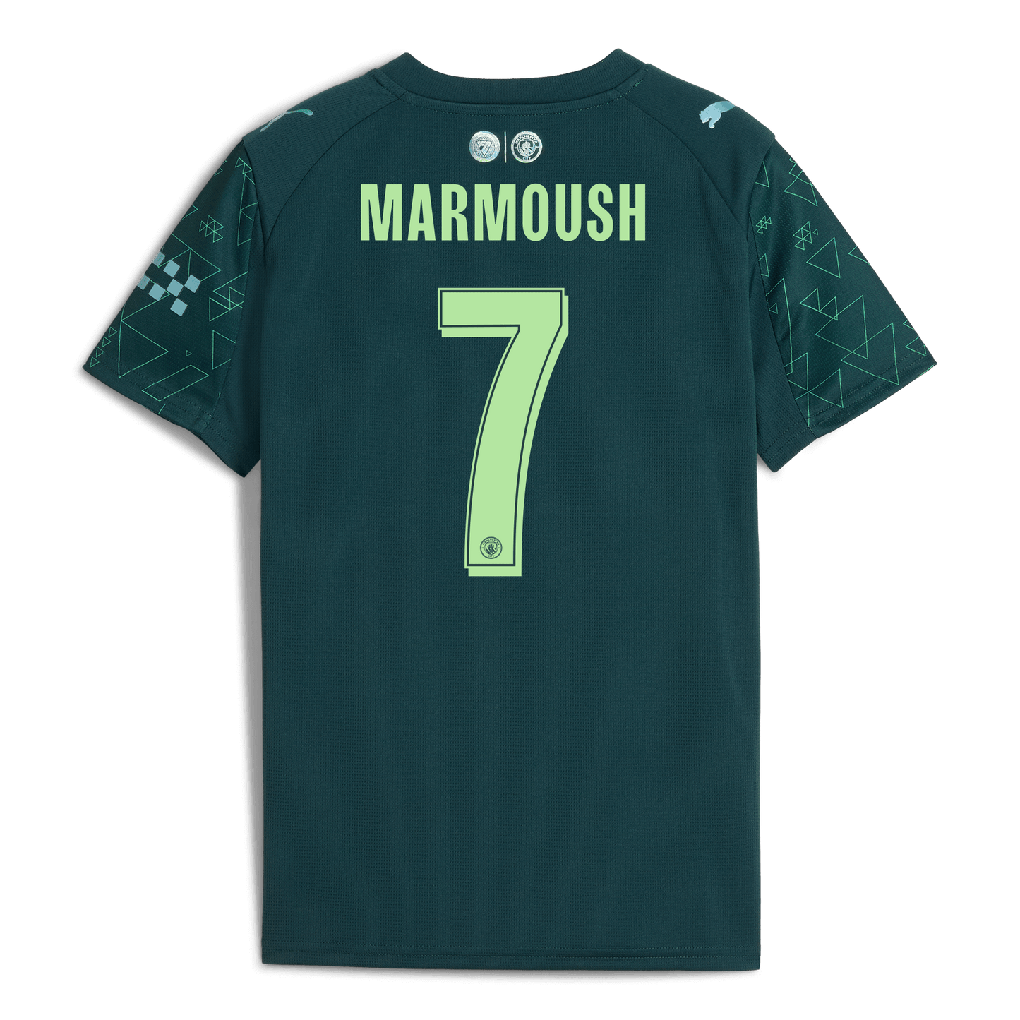 Kids' Manchester City EA SPORTS FC Jersey 2025/26 With MARMOUSH 7 Printing