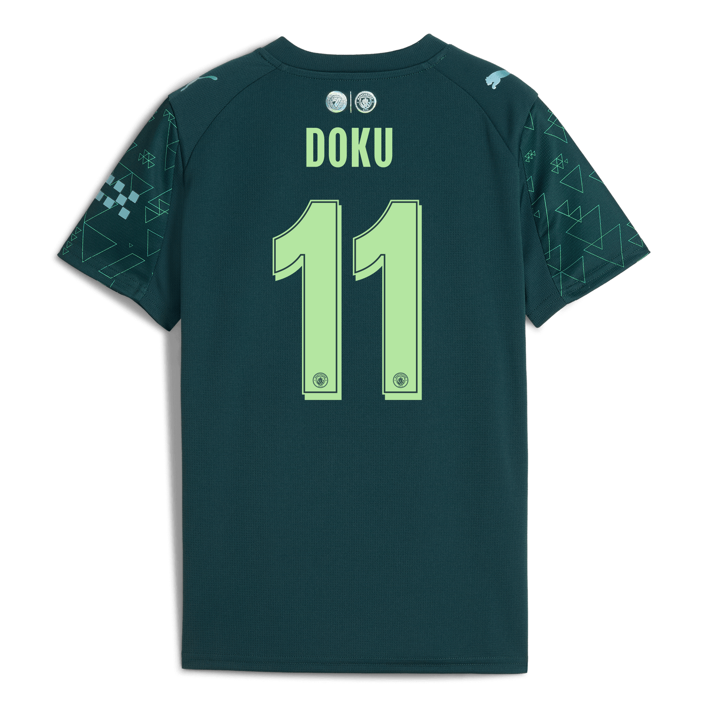 Kids' Manchester City EA SPORTS FC Jersey 2025/26 With DOKU 11 Printing