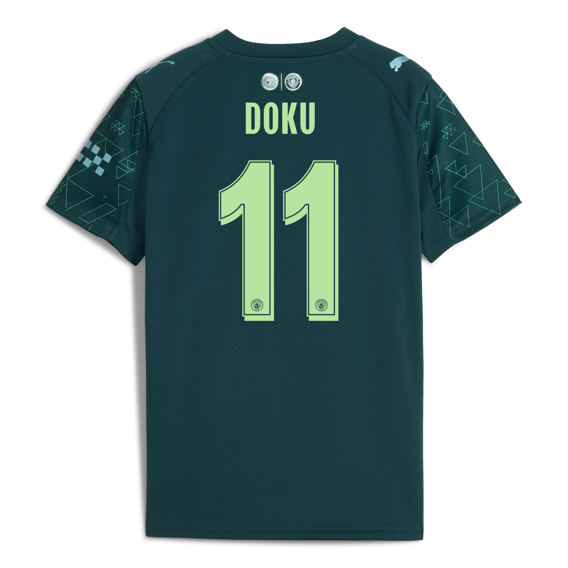 Kids' Manchester City EA SPORTS FC Jersey 2025/26 With DOKU 11 Printing