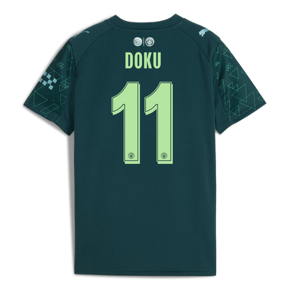 Kids' Manchester City EA SPORTS FC Jersey 2025/26 With DOKU 11 Printing