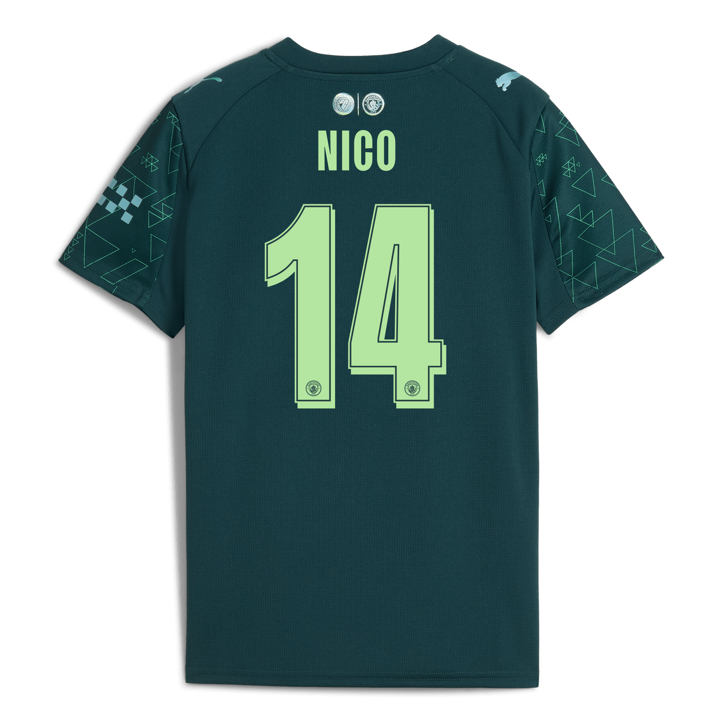 Kids' Manchester City EA SPORTS FC Jersey 2025/26 With NICO 14 Printing