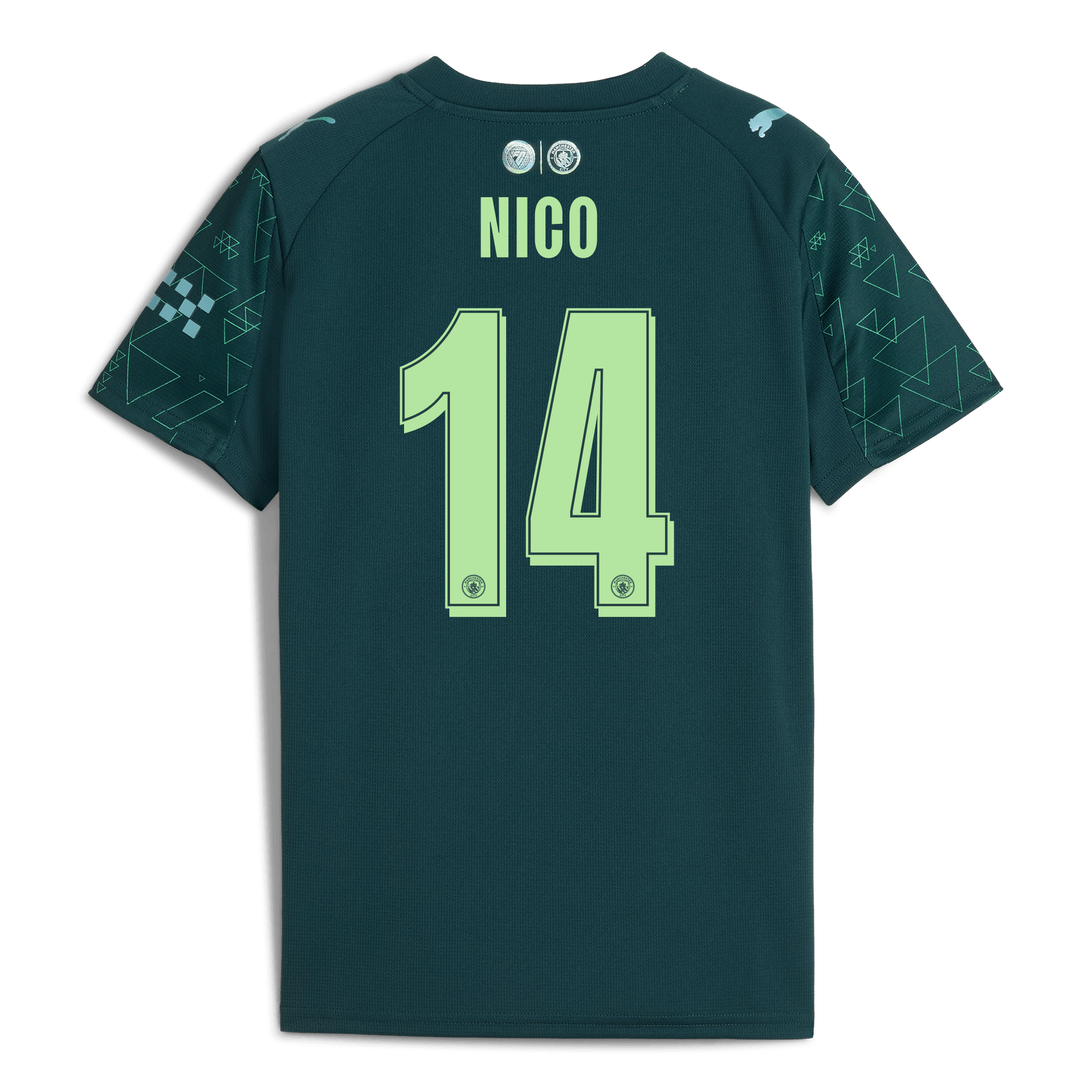 Kids' Manchester City EA SPORTS FC Jersey 2025/26 With NICO 14 Printing