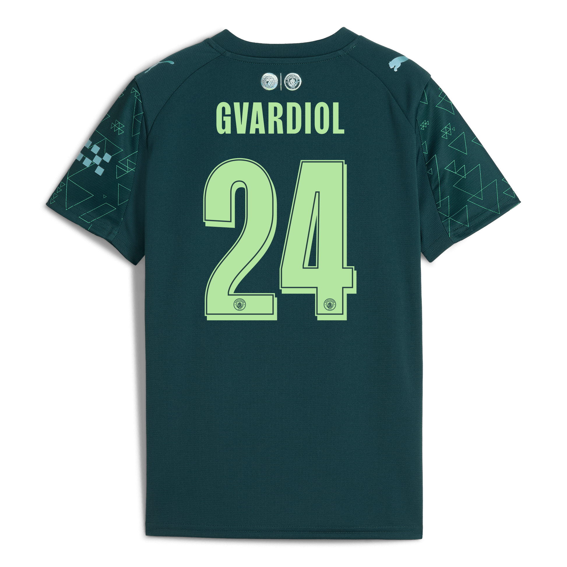 Kids' Manchester City EA SPORTS FC Jersey 2025/26 With GVARDIOL 24 Printing
