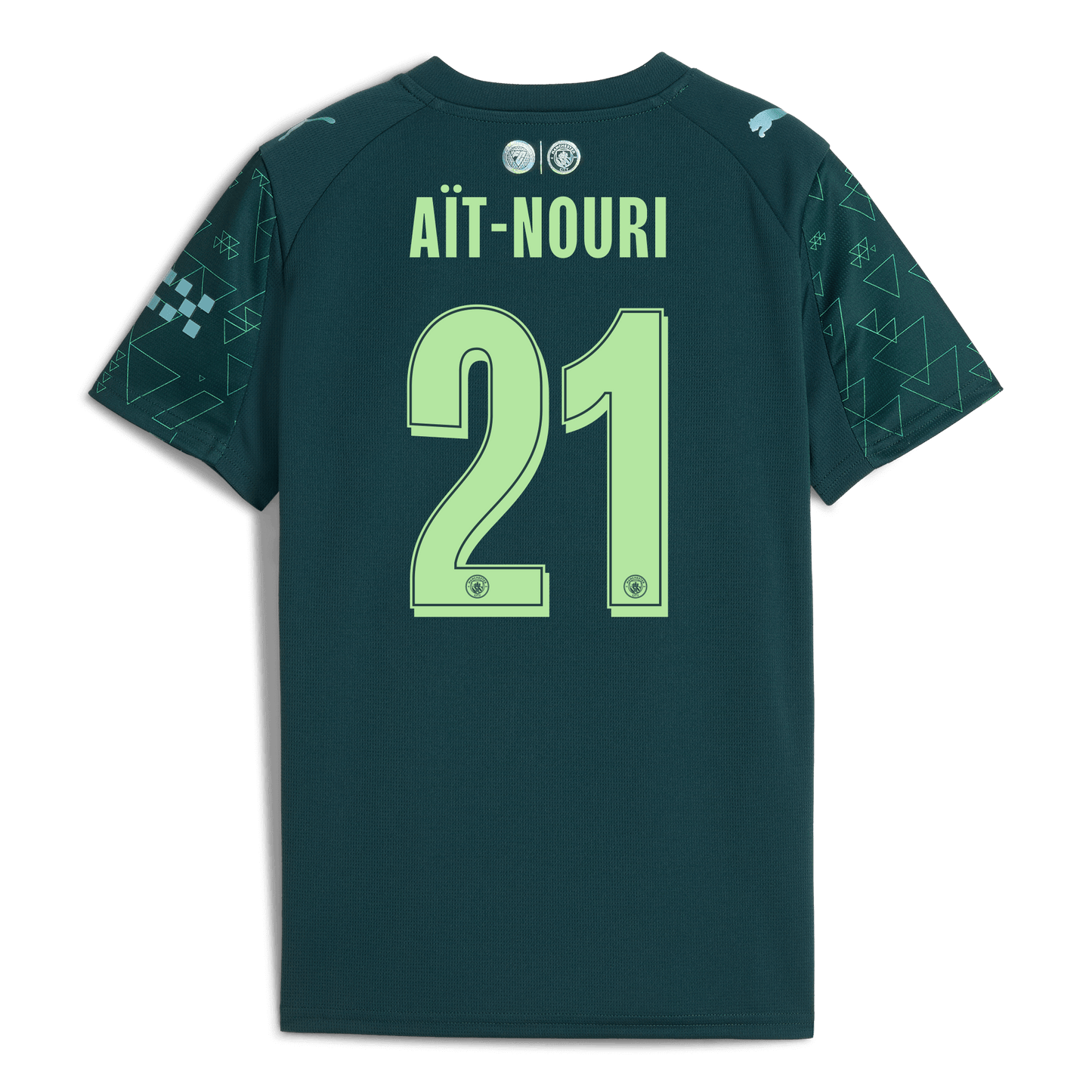Kids' Manchester City EA SPORTS FC Jersey 2025/26 With AÏT-NOURI 21 Printing