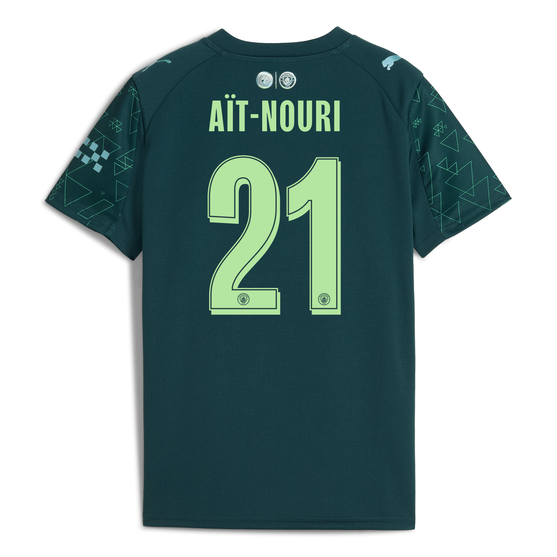 Kids' Manchester City EA SPORTS FC Jersey 2025/26 With AÏT-NOURI 21 Printing