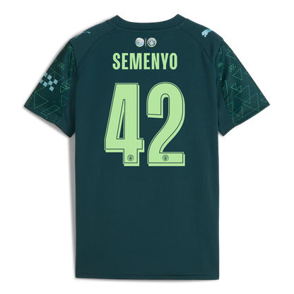 Kids' Manchester City EA SPORTS FC Jersey 2025/26 With SEMENYO 42 Printing