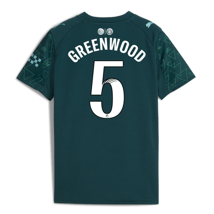 Kids' Manchester City EA SPORTS FC Jersey 2025/26 With GREENWOOD 5 Printing