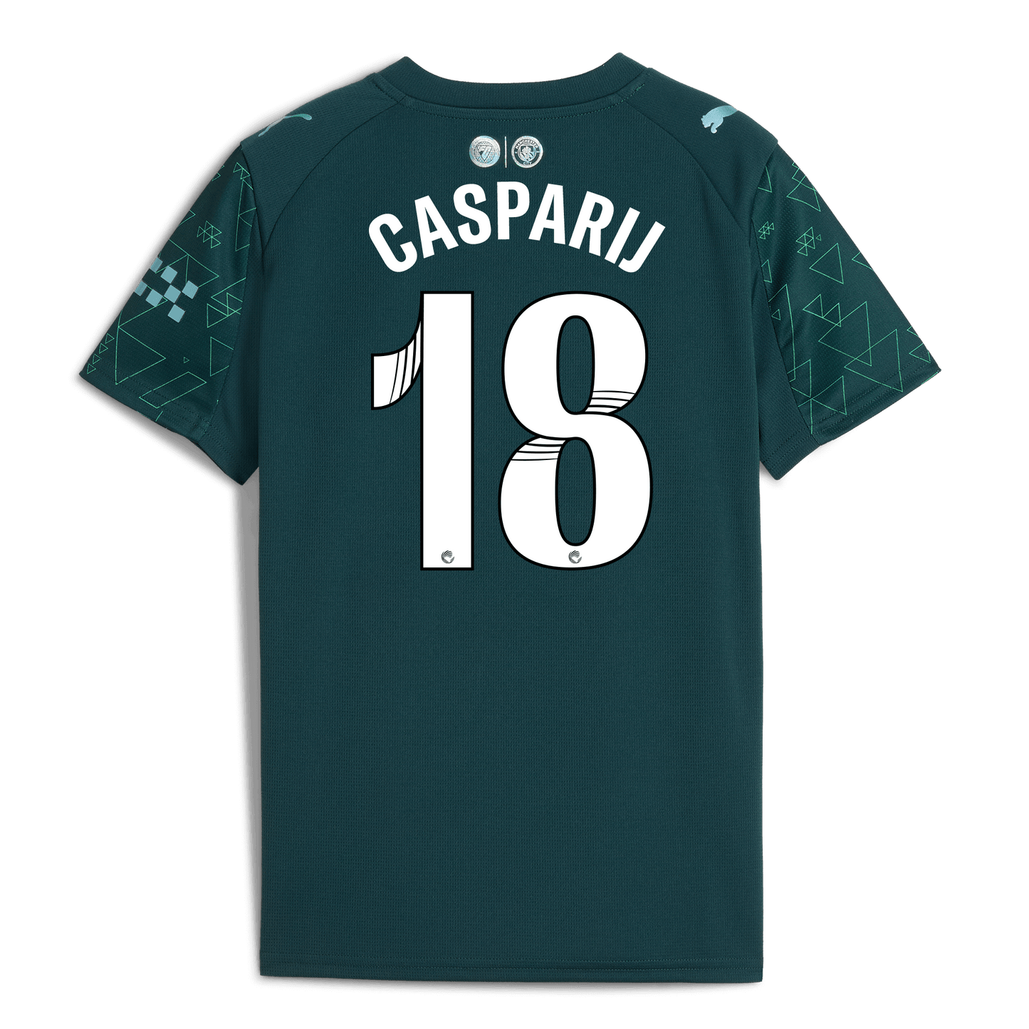 Kids' Manchester City EA SPORTS FC Jersey 2025/26 With CASPARIJ 18 Printing
