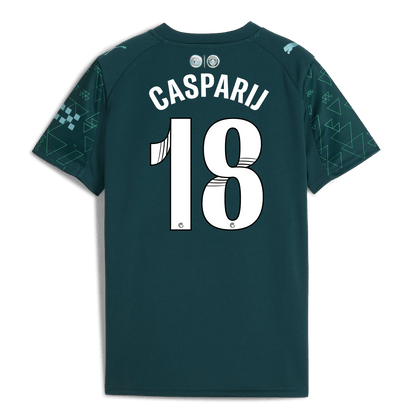 Kids' Manchester City EA SPORTS FC Jersey 2025/26 With CASPARIJ 18 Printing