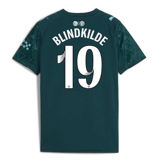 Kids' Manchester City EA SPORTS FC Jersey 2025/26 With BLINDKILDE 19 Printing