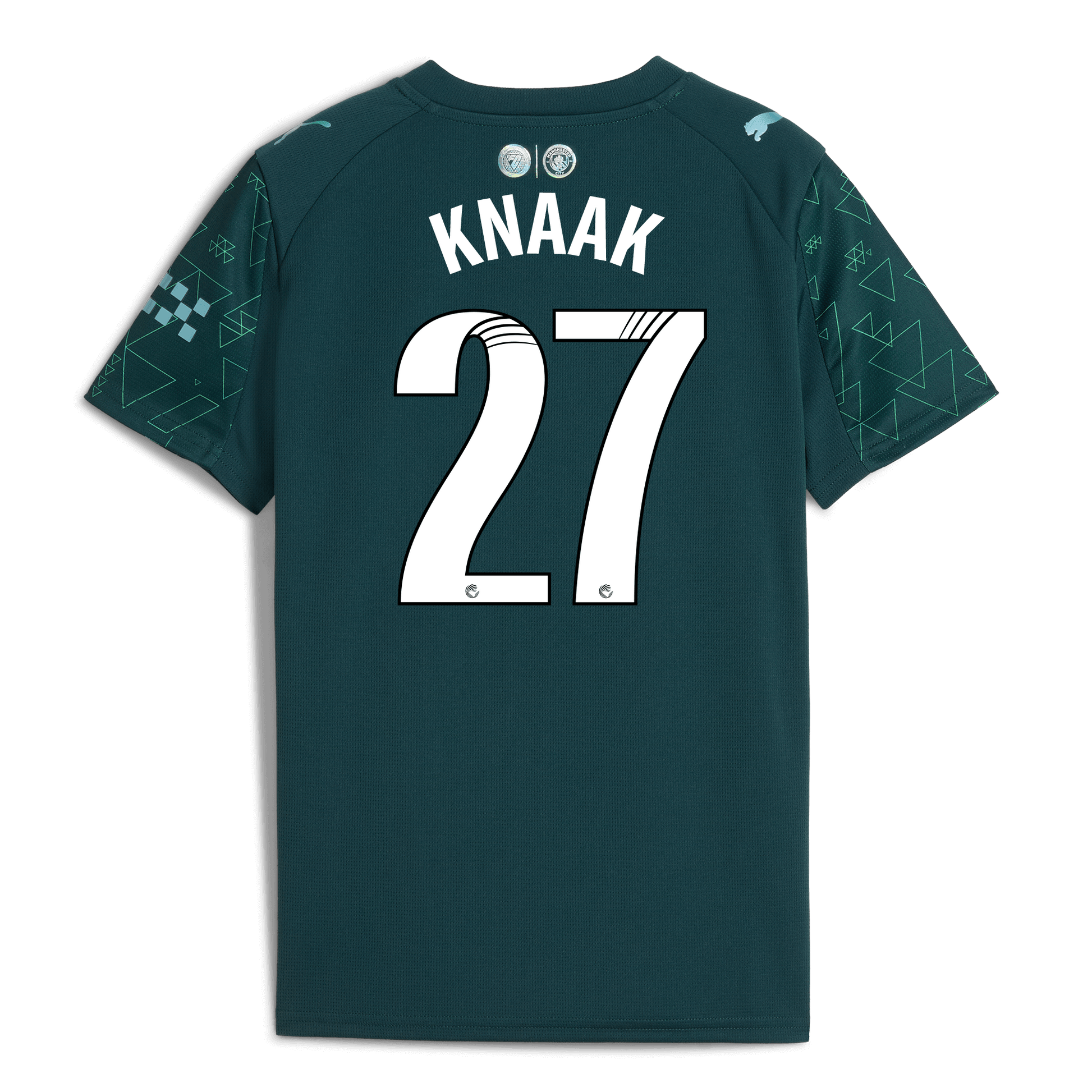 Kids' Manchester City EA SPORTS FC Jersey 2025/26 With KNAAK 27 Printing