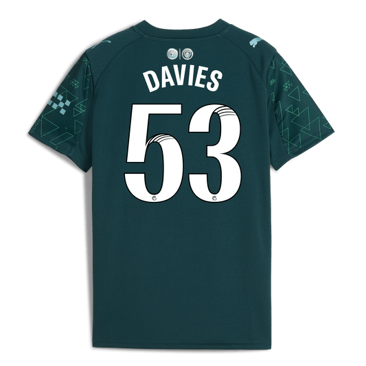 Kids' Manchester City EA SPORTS FC Jersey 2025/26 With DAVIES 53 Printing