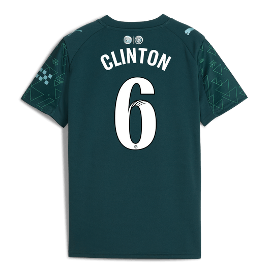 Kids' Manchester City EA SPORTS FC Jersey 2025/26 With CLINTON 6 Printing