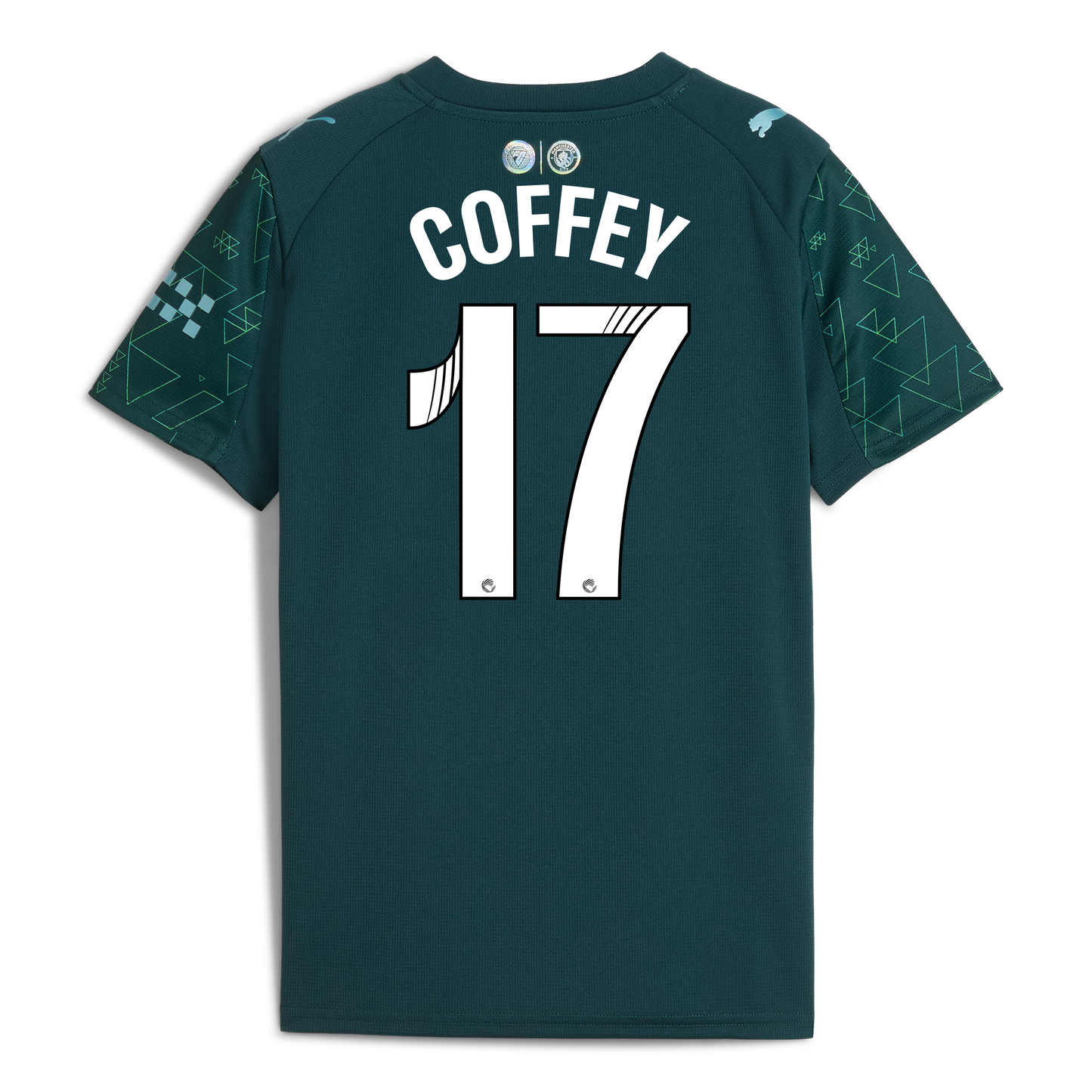 Kids' Manchester City EA SPORTS FC Jersey 2025/26 With COFFEY 17 Printing