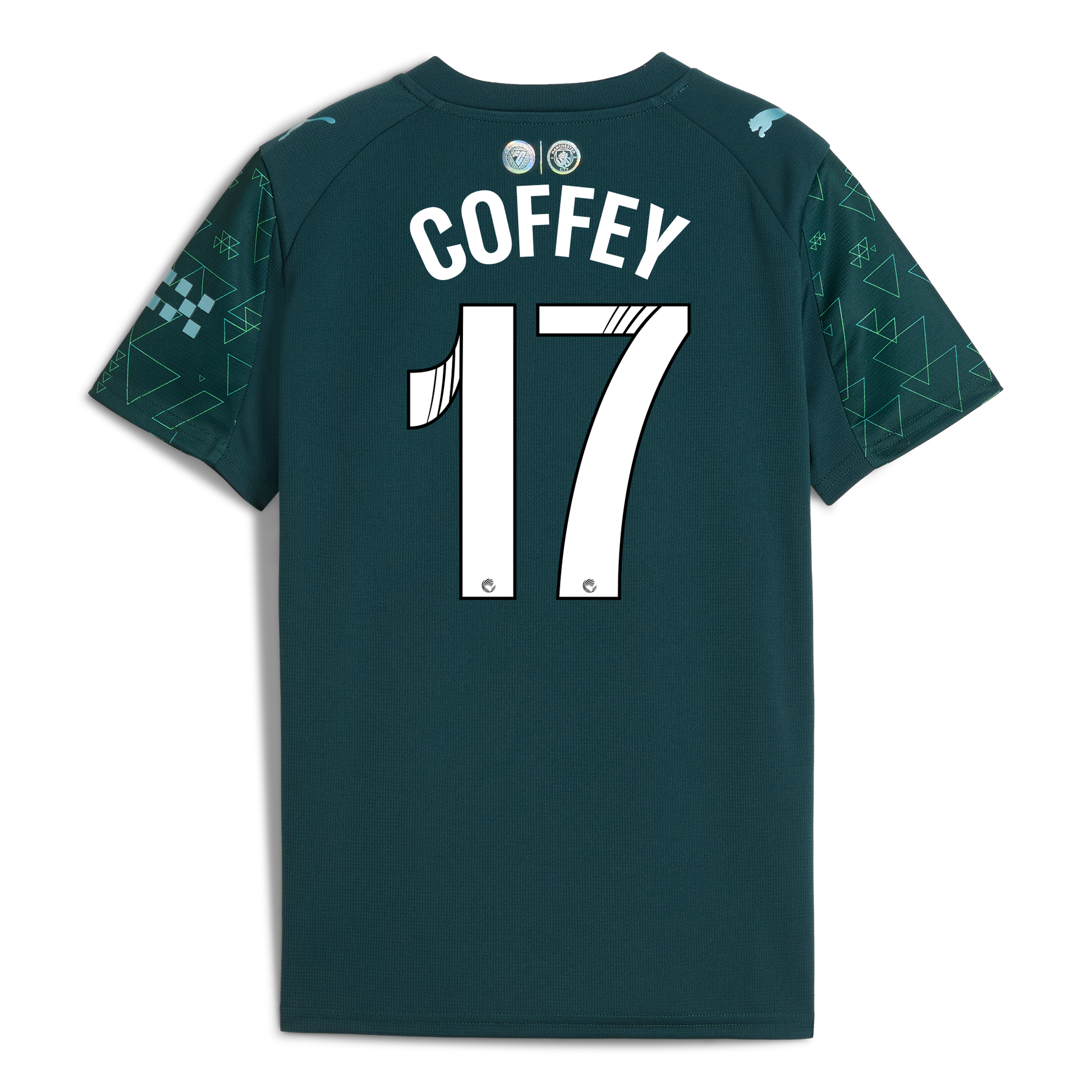 Kids' Manchester City EA SPORTS FC Jersey 2025/26 With COFFEY 17 Printing