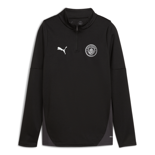 Kids' Manchester City Training 1/4 Zip Top 2025/26 - black