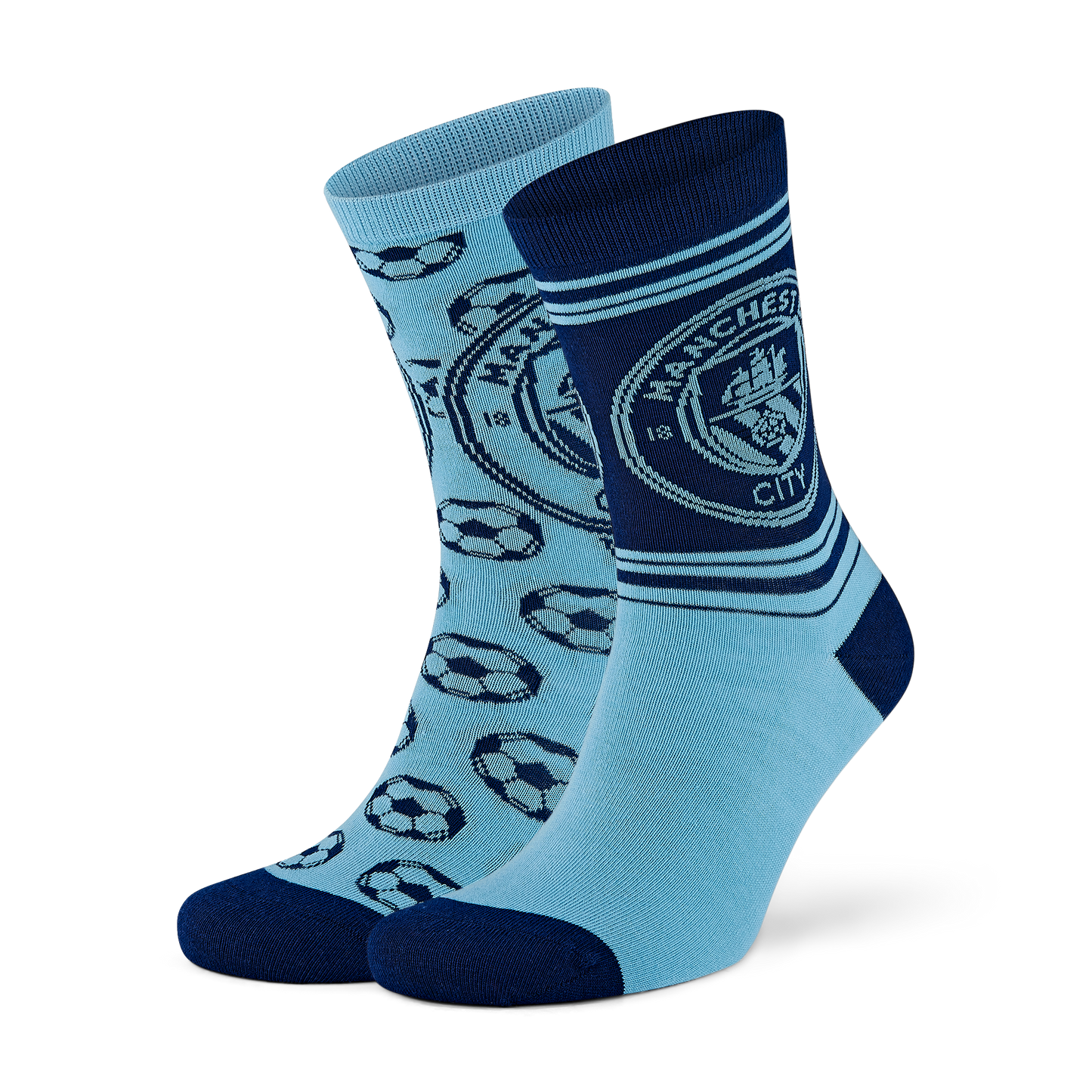 Kids' Manchester City Football Pattern Socks 2 pack