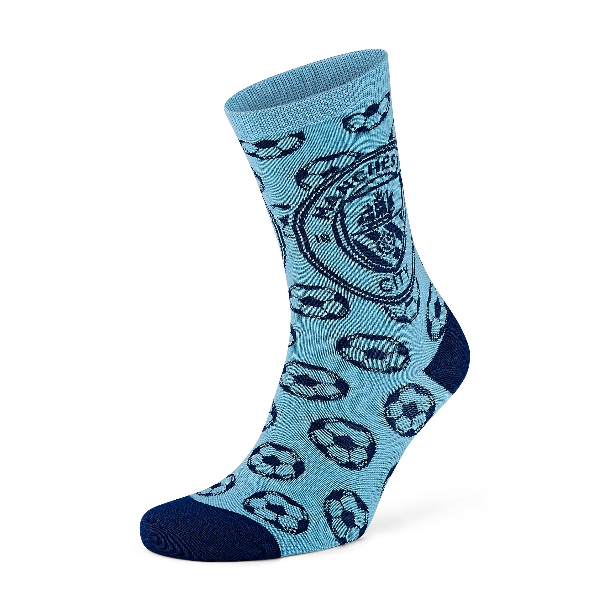 Kids' Manchester City Football Pattern Socks 2 pack