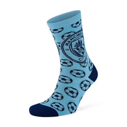 Kids' Manchester City Football Pattern Socks 2 pack