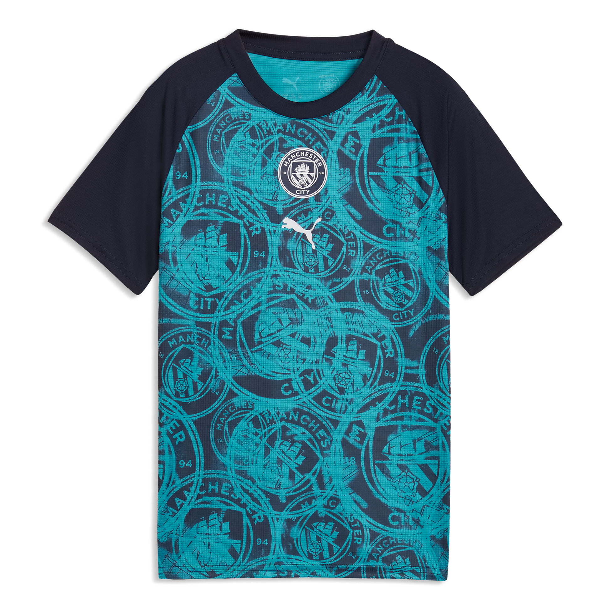 Kids' Manchester City Pre-Match Jersey - Deep Navy-Tropical Blue