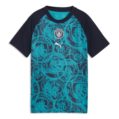 Kids' Manchester City Pre-Match Jersey - Deep Navy-Tropical Blue