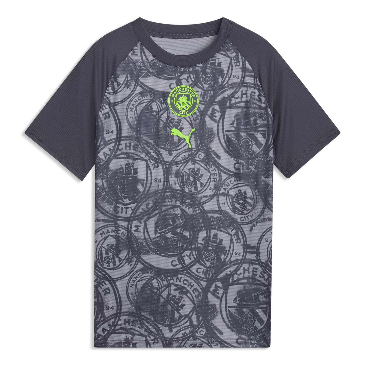 Kids' Manchester City Pre-Match Jersey - Galactic Gray-Pro Green