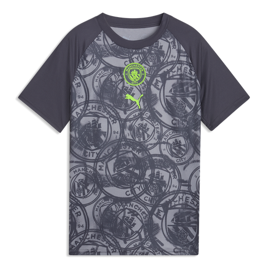 Kids' Manchester City Pre-Match Jersey - Galactic Gray-Pro Green