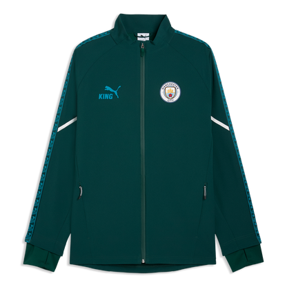 Manchester City Pre-Match Ultimate Anthem Jacket - Green Terrain-Tropical Blue