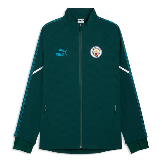 Manchester City Pre-Match Ultimate Anthem Jacket - Green Terrain-Tropical Blue