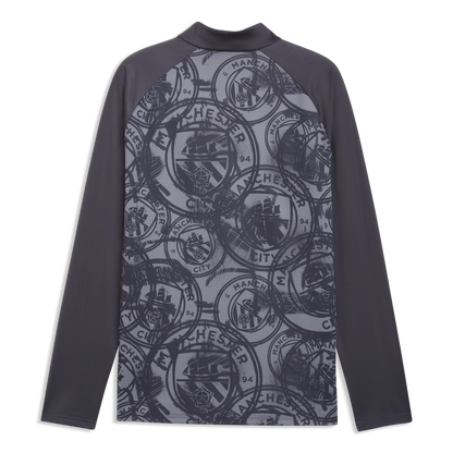 Manchester City Pre-Match 1/4 Zip Top - Galactic Gray-Pro Green